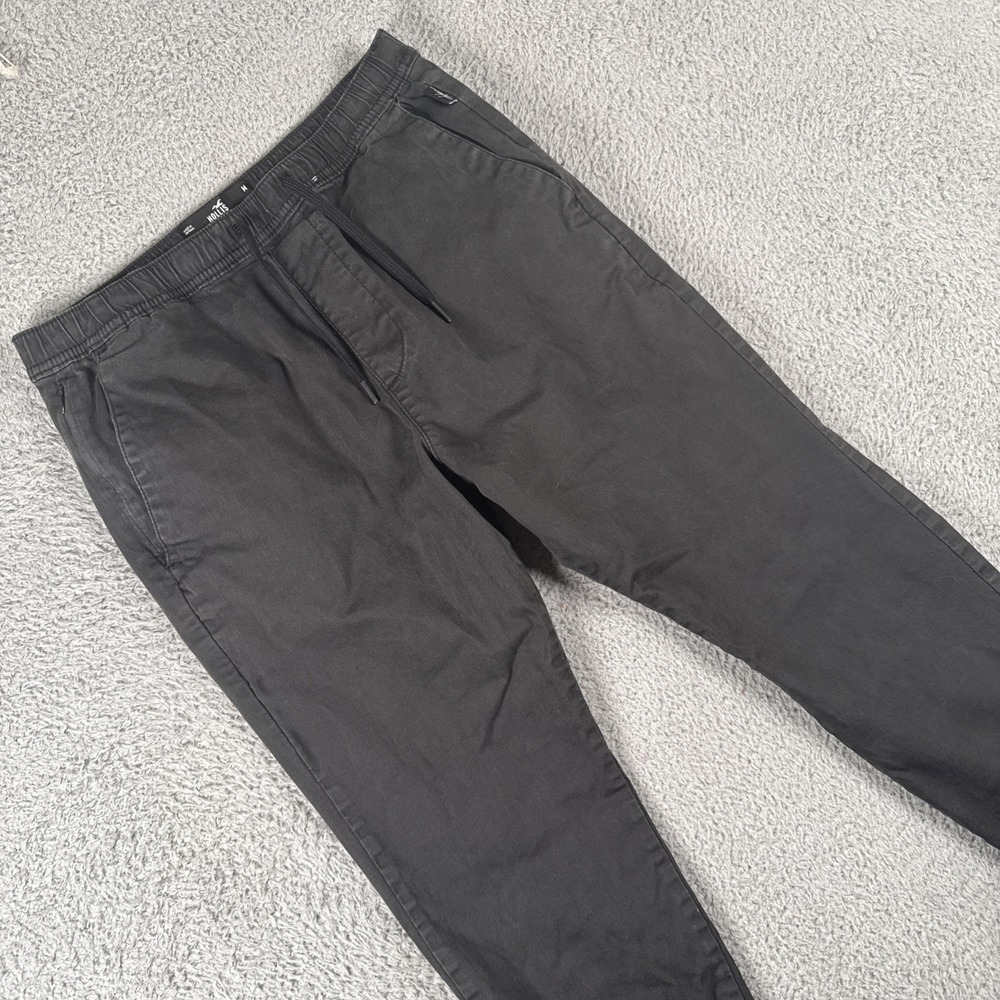 Hollister Jogger Pants Mens Medium (32x28) Black Advanced Stretch Drawstring